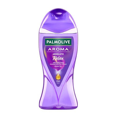 Palmolive Aroma Absolute Relax Body Wash For Women & Men, 250Ml Shower Gel Single Bottle, 100% Natural Ylang Ylang Essential Oil & Iris Extracts For A Smooth Skin, Ph Balanced Bodywash